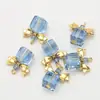 Nudo de Lazo Cuadrado Colgante de Cristal Moda Collar Pulsera Colgante Pequeño Hecho a Mano DIY Accesorios de Joyería Accesorios para Ropa