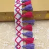 Em Estoque Atacado Tassel Colorido para Vassoura Franja Renda, Renda com Franja Colorida Estilo Étnico Renda com Franja DIY Renda Feita à Mão
