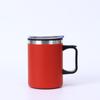 Taza térmica portátil sencilla de acero con interior y exterior de plástico de 12 oz de Amazon, taza de café con asa para oficina, venta al por mayor