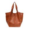 Bolsas Europeas y Americanas para Mujer Transfronterizas Retro Simple Bolso Grande Empalmado Cuero Suave Hombro Portátil Gran Capacidad Moderno Bolso Tote Simple