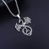 2025 Venda Quente Transfronteiriça Comércio Exterior Moda Personalizada Série Animal Pingente em Forma de Dragão Colar de Aço Inoxidável com Boa Textura