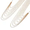 Venta Caliente Transfronteriza Moda Europea y Americana Cadena de Serpiente Chapada en Metal Cadena Corporal Sexy para Playa con Borlas Multicapa Accesorios para Ropa