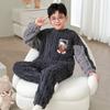 Pijamas de otoño e invierno para niños, ropa de franela gruesa para niñas y bebés, ropa de casa con dibujos animados para estudiantes de primaria.