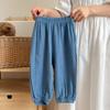 Calças anti-mosquito infantis finas estilo coreano bloomers calças compridas de gaze de algodão de verão para meninos calças de pijama para meninas Infantil