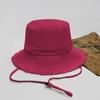 Venta al por mayor de fábrica sombrero de pescador de color sólido para niños primavera y verano viaje al aire libre alto sentido cubierta solar sombrero de cuenca comodín
