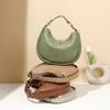 Bolsa Feminina Amazon Início da Primavera Nova Moda Combina com Tudo Bolsa de Mão Europeia e Americana Ombro Transversal Meia-lua Bolsa Feminina de Axila