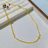Tienda de Oro Mismo Estilo Joyería Imitación Oro Estrella de Cuatro Puntas Collar de Diamante Cadena para Clavícula Popular de Lujo Ligero para Mujer Mismo Estilo de Transmisión en Vivo