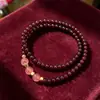 Pulsera de granate real rojo vino natural para mujer, cristal de fresa, cuentas de transferencia, joyería para mujer, multicírculo, multicapa, pulsera de cristal al por mayor