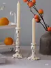 Suporte de Vela de Ferro Fundido Criativo Retro Americano Decoração de Casa para Sala de Estar Suporte de Vela Alto Enfeites Decorativos para Pousada