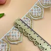 Novos acessórios decorativos de vestuário com lantejoulas estilo étnico rede para base de casamento renda com bordado de osso dourado acessórios de renda 4CM de largura