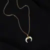 Colar de Chifre Enrolado Feito à Mão Colar Pequeno Fresco Pingente de Resina Arco da Bela e a Fera Corrente de Pescoço