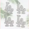 Pegatinas de Letras del Alfabeto Inglés con Pedrería, 6 Cuentas de Perla Grandes con Letras, 26 Letras Pequeñas con Pedrería, Accesorios para Joyería DIY