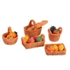 Micro-Paisaje Creativo Simulación Cesta de Mimbre Cesta de Bambú Accesorios para Props Decoración DIY Mini Adornos en Miniatura