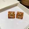 Brincos Pingente Gota de Madeira Cor de Café com Agulha de Prata, Brincos de Tarraxa Levemente Luxuosos de Alta Qualidade, Brincos da Moda Estilo Retrô Europeu e Americano