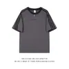 Comercio Exterior al por Mayor 2026 Verano Nuevo de Moda Fresco Camiseta Holgada de Manga Corta con Estampado de Tres Rayas Unisex Estilo Callejero Top