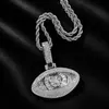Collar con colgante de ojo maligno hip-hop bestseller transfronterizo, cobre incrustado con circonita, collar para hombre ojo totalmente de diamante accesorio de joyería