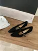 Sapatos Femininos Mary Jane de Salto Alto Bico Fino Francês Salto Pequeno Sapatilhas Femininas 2024 Primavera & Outono Novos Sapatos de Trabalho Elegantes Stiletto