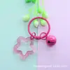 Chaveiro Colorido de Acrílico Transparente com Argola de Estrela Sino Fofo Miçanga DIY para Mochila Chaveiro