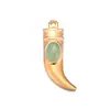 Nuevo Estilo de Lujo Ligero de Acero Inoxidable Transfronterizo Colgante de Cimitarra de Cuerno Incrustado con Piedras Multicolor Accesorios para Joyería DIY Collar