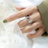 Viento Ins Europeo y Americano Hilo Apertura Hueca Anillo de Acero de Titanio Galvanizado Oro 18k Joyería de Mano para Hombres y Mujeres al por Mayor A275