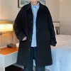 Abrigo de longitud media Otoño Nuevo Japonés Color Sólido Estilo Hong Kong ins para Hombre Holgado Coreano Casual Moda Chaqueta Guapa