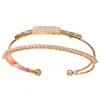 Pulsera Abierta de Doble Capa Geométrica Ovalada Cuadrada con Circonita Retro Francesa Joyería de Nicho de Moda de Lujo Ligero