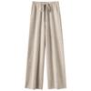 Pantalones de Cachemira Gruesos de Otoño e Invierno 2025 para Mujer, Pantalones Casuales de Pierna Ancha de Línea Media, Suaves y Cerosos, de Pierna Recta, Cintura Alta, con Caída, Pantalones para Barrer el Piso
