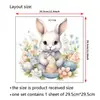 Pegatinas de Pared Creativas de Conejo de Dibujos Animados y Flores de Huevo Pegatinas para Puerta de Habitación Infantil Pegatinas para Baño Pegatinas de Pared Autoadhesivas Venta al por Mayor Antiestático