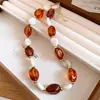 Collar de Perlas con Cuentas Acrílicas Irregulares Transfronterizo Europeo y Americano, Cadena para Clavícula de Personalidad de Nicho de Lujo Ligero, Joyería de Moda para Mujer