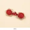 Botón Hecho a Mano de Flor de Rosa de Cristal con Estilo Chino Tradicional, Adecuado para Accesorios de Decoración de Chaleco Qipao Modificado y Hanfu, Disponible en Múltiples Colores