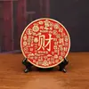 [Ventas Directas de Fábrica] Adorno Redondo Dorado de la Fortuna Estilo Japonés, Artesanía de Relieve Estilo Chino para Decoración de Escritorio de Oficina y Hogar