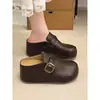 Sandálias de meio pé Birkenstock com sola grossa e biqueira 2026 nova coleção de primavera sandálias elegantes slip-on com sola macia para mulheres uso externo moda