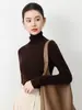 Suéter de lana peinada fina, de cuello alto, de punto de 18 agujas, de un solo hilo, delicado, sin costuras, chic sin esfuerzo, versátil, cálido, un imprescindible para otoño e invierno, que irradia elegancia