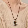 Colar Vintage de Tigre de Olho Prateado e Cabaça para Outono e Inverno com Corrente para Suéter de Luxo Leve, de Alta Qualidade, Fashion, Simples e Elegante