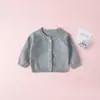 Abrigo fino versátil y elegante unisex para niños, cárdigan de algodón puro, suéter para recién nacidos, prendas de punto para bebé de primavera y otoño