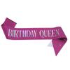Moda Europea y Americana Fiesta de Cumpleaños Cinta de Tela con Brillo Reina de Cumpleaños Cumpleañera Correa de Hombro Cinturón de Etiqueta