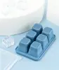 Molde de Cubitos de Hielo de Silicona, Bandeja de Liberación Táctil Única con Tapa, a Prueba de Polvo y Fugas, Ideal para Hielo Casero, Comida de Bebé y Gelatinas, 6 Compartimentos Independientes
