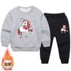 Traje para niños y niñas Otoño e Invierno 2022 Nueva Ropa Infantil Moda de Estilo Occidental Ropa de Otoño Suéter Grueso con Forro Polar Conjunto de Dos Piezas