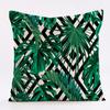 Comercio exterior para funda de almohada de planta verde tropical verde lino algodón lino cojín para el hogar coche sofá pequeño fresco respaldo