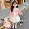 Vestido cárdigan de punto para niña, elegante atuendo de otoño, vestido estilo princesa para niñas pequeñas, ropa de otoño para bebés, vestido para el primer cumpleaños