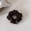 Scrunchie de tricô floral pequeno estilo coreano, elástico de cabelo estampado de alta qualidade, elástico elegante vintage para rabo de cavalo