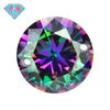 Piedra redonda de circón de siete colores con doble agujero y gema Huagang, venta al por mayor, Wuzhou AAA Hao, joyería de imitación de diamante