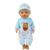 Roupas para boneca American Girl de 18 polegadas 43cm roupas de boneca xiafu pijama fofo de peça única conjunto de duas peças