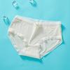 Nova Roupa Interior Feminina de Seda Gelo Sem Marcação Cintura Média Algodão Puro Cuecas Respiráveis Ultrafina Seda Respirável Roupas Íntimas Femininas
