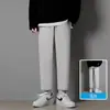Calças Casuais Retas Largas Calças Masculinas Tendência Cropped Calças Esportivas Verão Versátil Caimento Perna Larga Calças Sociais Masculinas