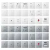 G60 nuevo panel de enchufe de pared blanco brillante ultradelgado para toro hogar 86 doble control multicontrol fuente de alimentación interruptor de 5 orificios