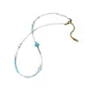 Nuevo collar azul fresco con cuentas para mujer, cadena para clavícula en capas de lujo ligero de nicho, transmisión en vivo transfronteriza europea y americana y tiendas físicas