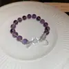 Nuevo Pulsera de Cristal Blanco y Amarillo Artificial Estilo Chino, Pulsera de Cuentas Versátil Vintage, Lujo Ligero, Sensación de Alta Gama, Dulce Accesorio de Mano