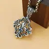 Plata de Ley s925 Nuevo Colgante Personalizado de Ancla de Barco Colgante de Flor Militar Diablo Desgastado Hip Hop Punk Unisex Genial