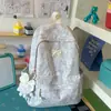Mochila Nueva Estilo Coreano Ins Tie-Dye Fresca Nebulosa con Estampado de Lazo, Linda Mochila de Viaje para Niñas